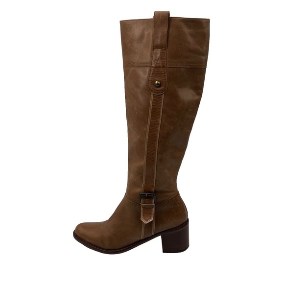 Aldo Brown Leather Block Heel Riding Boots Size 39 Women’s - Picture 5 of 11